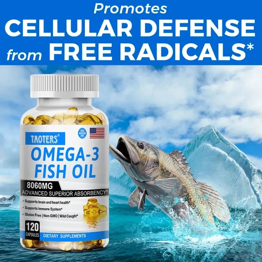 Omega-3 & EPA DHA – Heart Health Brain Health Inflammation Health Support Gluten-Free Easy To Swallow
