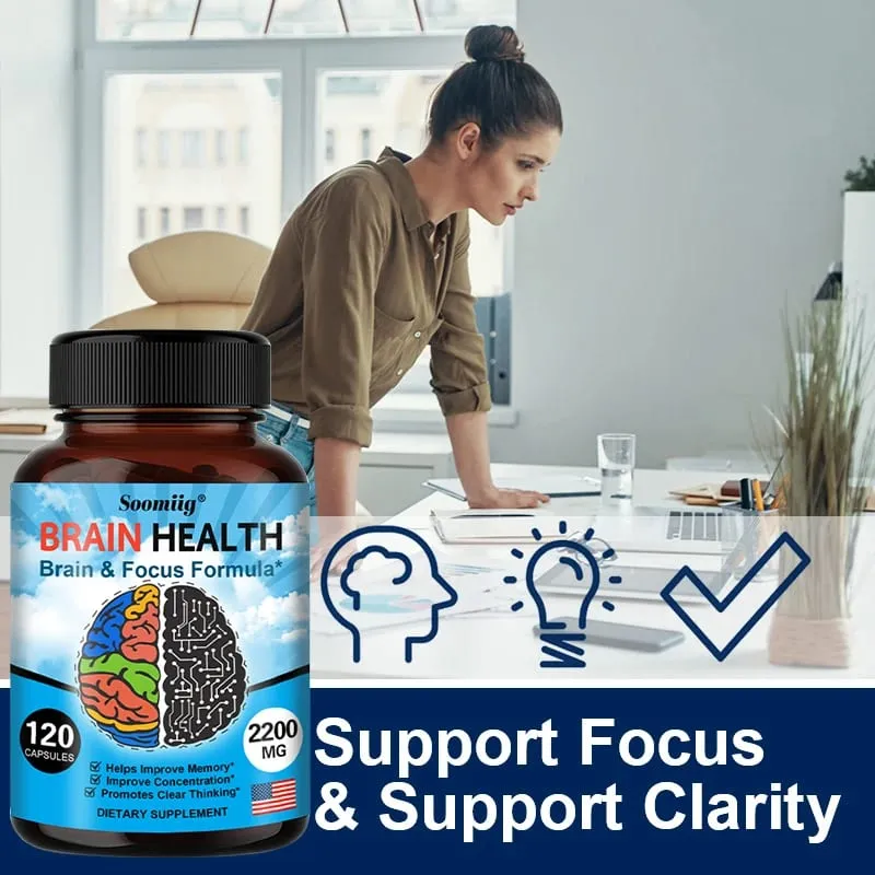 Ginkgo Biloba Cápsulas 1200mg Suporta Memória Função Cerebral e Prontidão Mental Suplemento de Saúde Cerebral 30/60/120 Capsuels — image 4