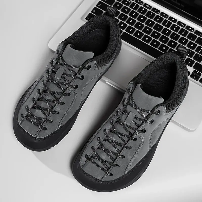Men's Shoes Wide Width Shoes Minimalist Barefoot Non Slip Lace Up Suede Outdoor Running Shoes High Quality Luxury Men Sneakers