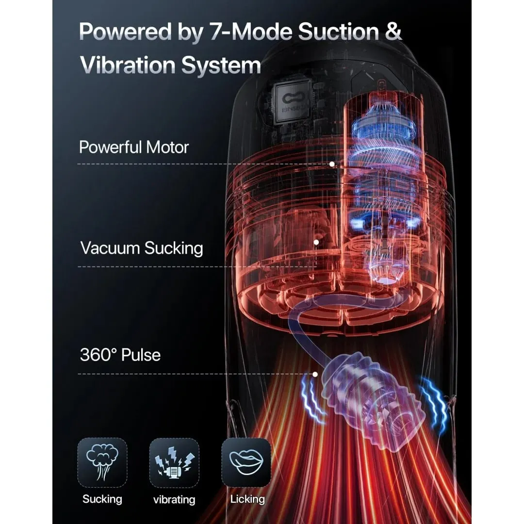 Y-Pao AI Smart Automatic Male Masturbator Vibrador Vacuum Penis Pump 7.1" Deep Sleeve Adult Sex Toys for Men App Control Stroker