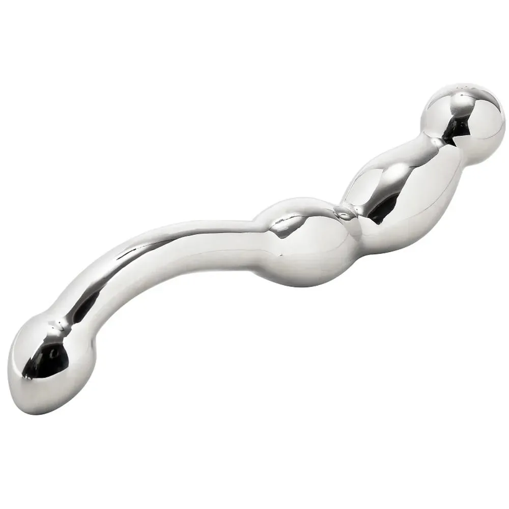 Stainless Steel Double Dildo G Spot Massager Metal Heavy Anal Beads Butt Plug Dildo Fake Penis Sex Toy For Man Woman