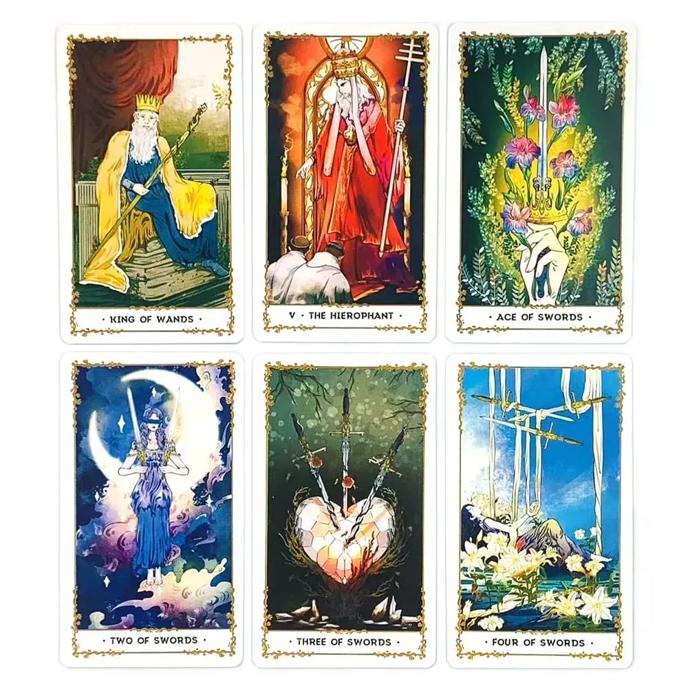 Silent Desolate Tarot Deck 78 Cards Rider Waite System 4.1×2.4 inch Divination Oracle Cards Fate Forecasting Board Game
