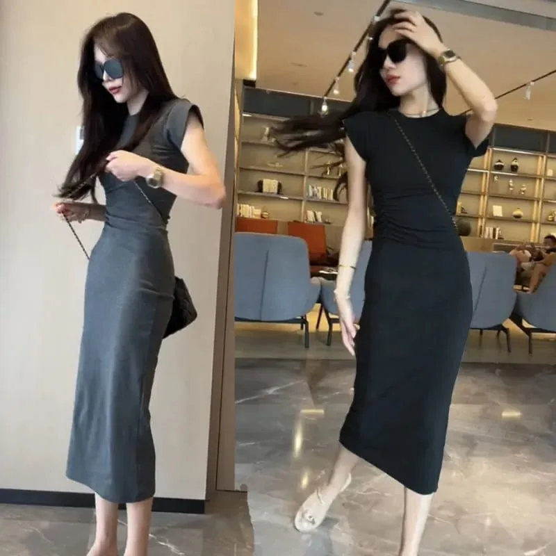 Coquette vestido midi slim fit, elegante, na altura do joelho, verão, outono, manga curta, meio da panturrilha, formato x, puro e sexy