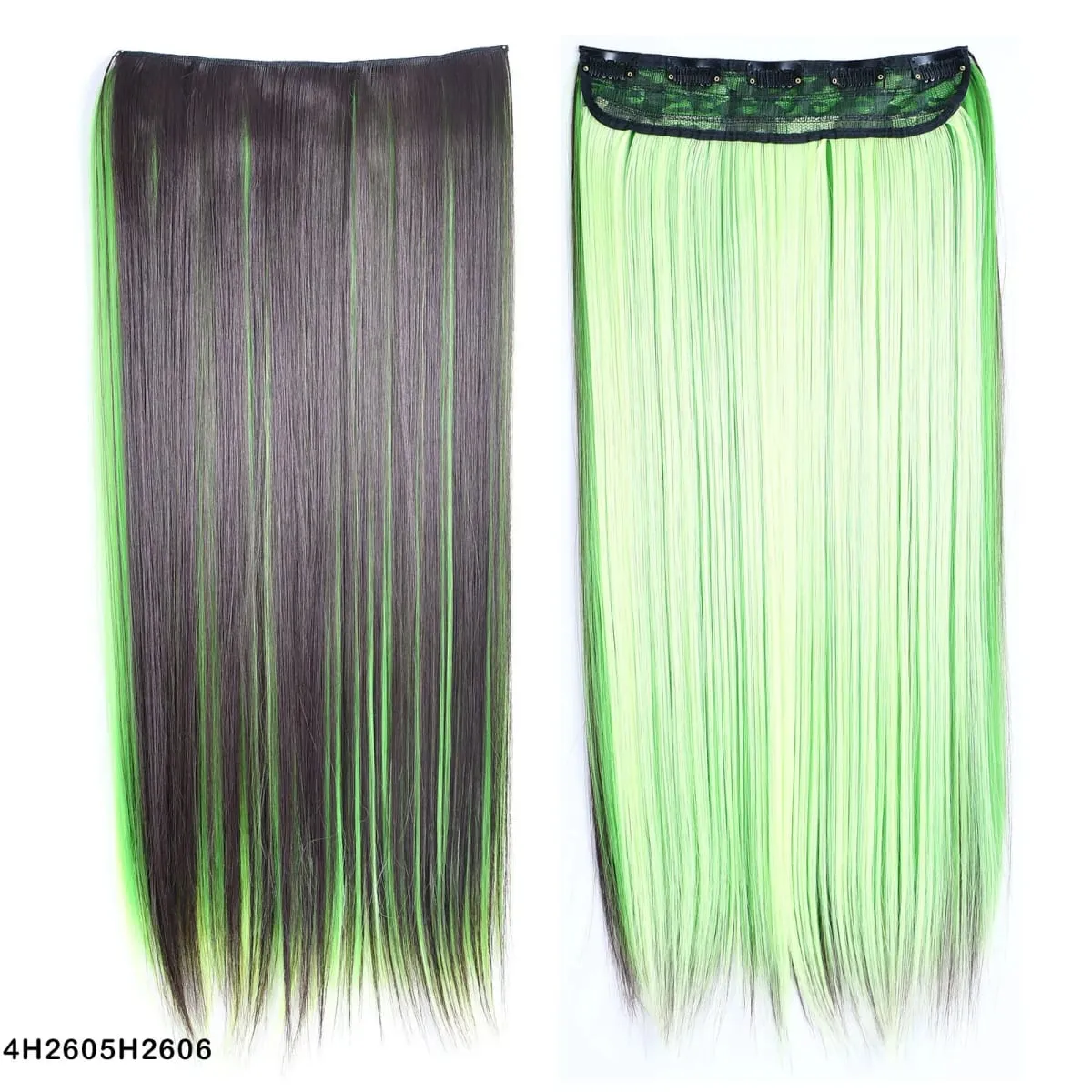 Jeedou Piano Color Hairpiece Clip-In Hair Extension 5-Clips One Piece Long Straight Synthetic Hair For Girls Ladies Daily Use