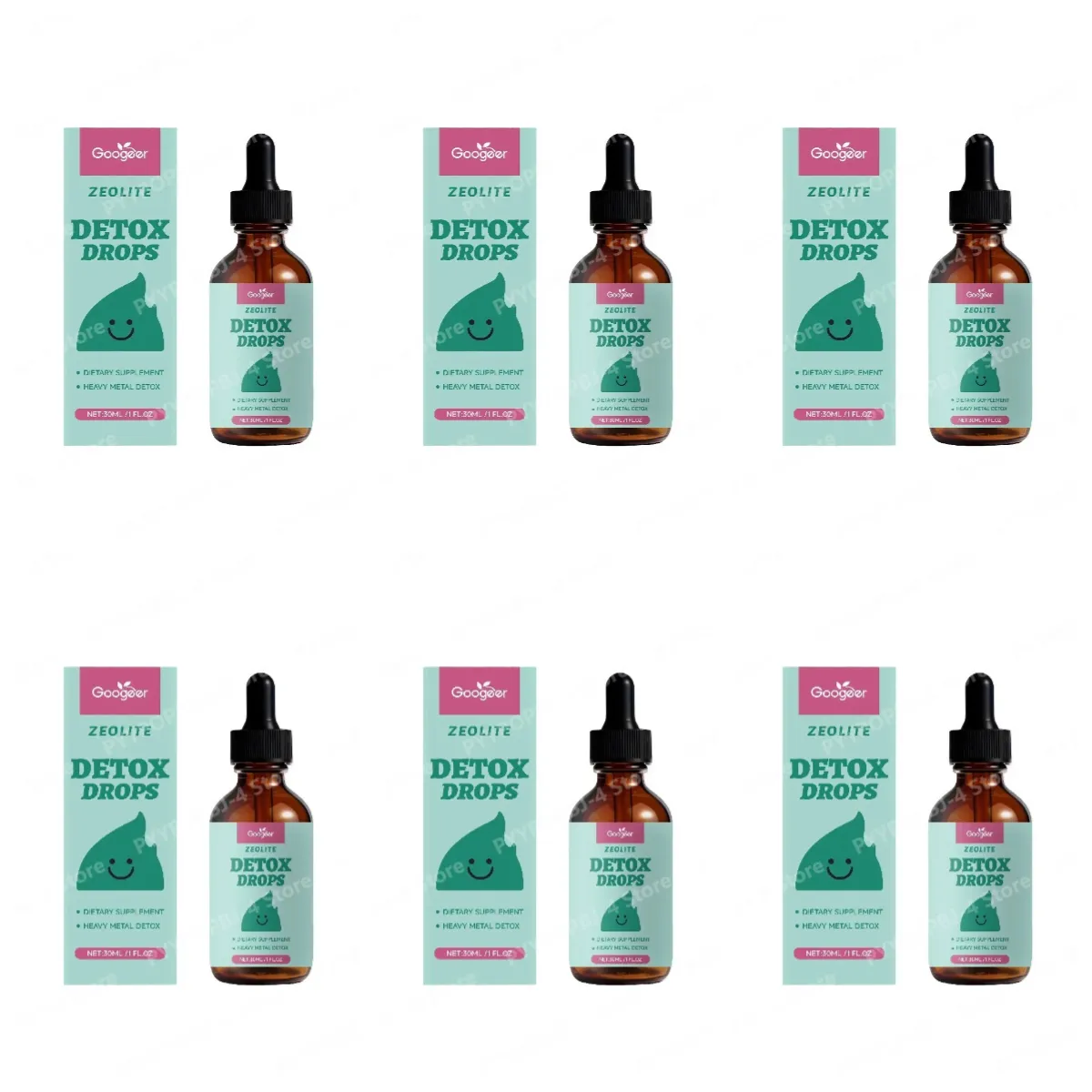 Googeer Zeolite Detox Drops 30ml Heavy Metal Support Vitamin B12 D3 Daily Cleanse Formula Non-GMO Soy-Free Dietary Supplement