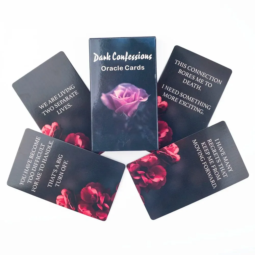 Dark Confession Twin Flame Oracle Cards 50Pcs Love Keywords & Messages Deck for Self-Reflection And Guidance