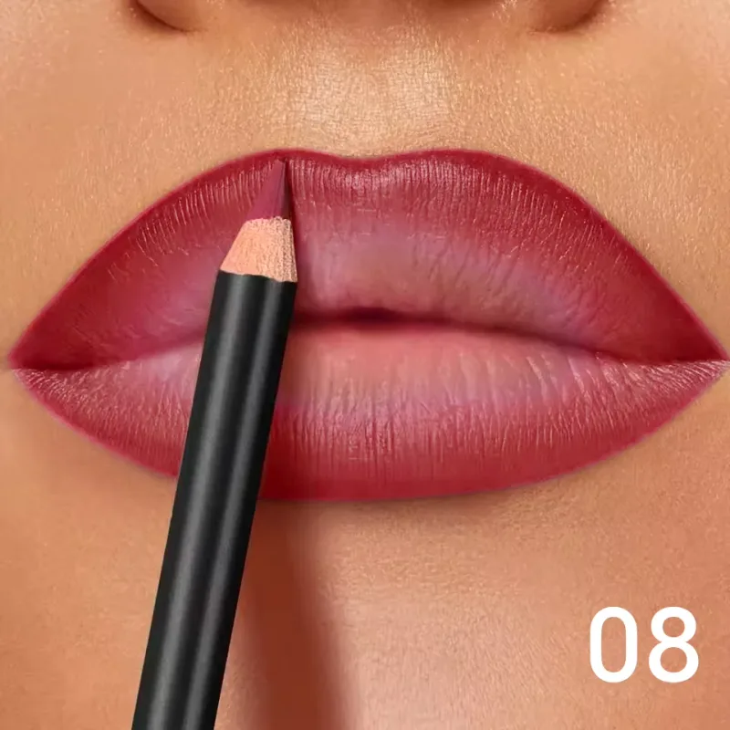 Delineador labial fosco à prova d'água de 6 cores - Fórmula de longa duração e sem transferência com acabamento fosco 6 tons versáteis
