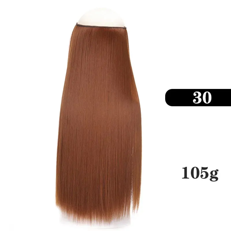 Extensions de cheveux synthétiques sans Clips faux postiche ombré blond brun noir cheveux raides naturels faux postiche pour femme