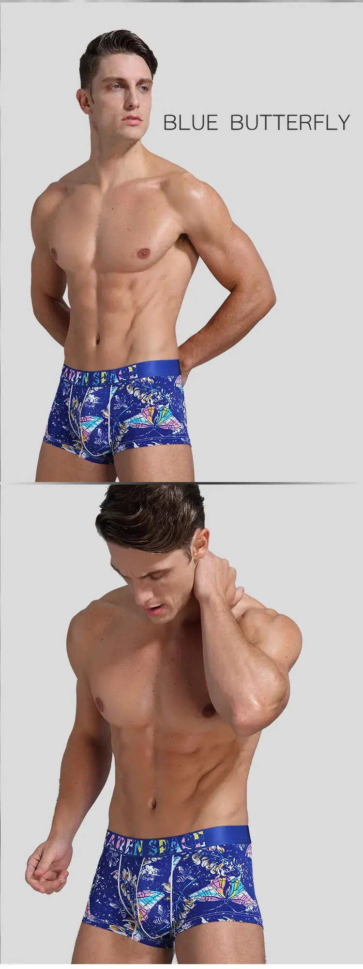 Boxer Uomo Traspiranti Stampati Ghiaccio Seta Intimo Mutandine Maschili Moda Comode Calzoncillo Hombre