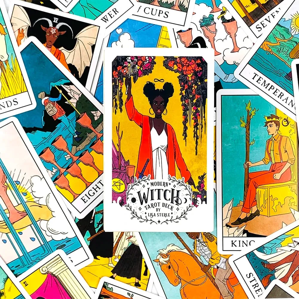 Modern Cadı Tarot Kartları 78 Güverte Oracle İngilizce Kehanet Borad Oyun Oynama, Yeni Başlayanlar İçin Mükemmel Kadın Kızlar Kişisel Kullanım