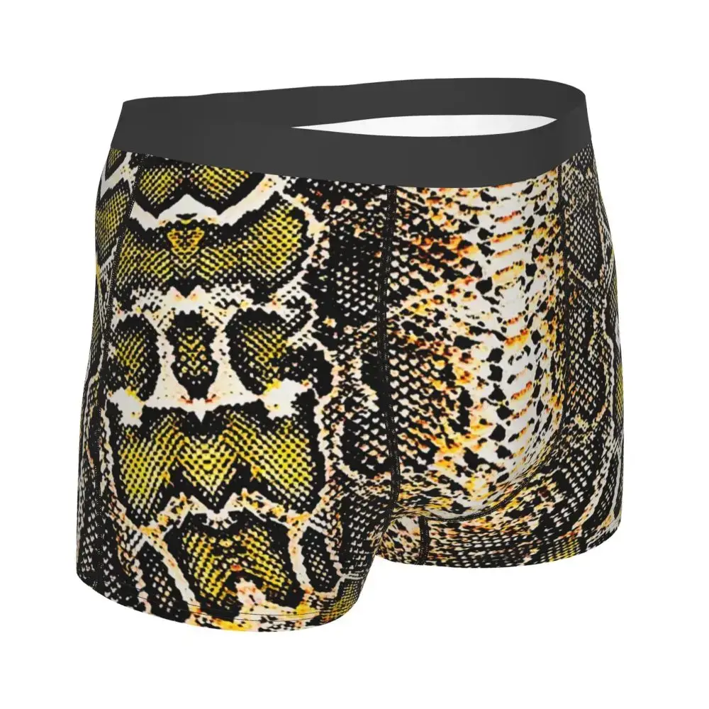 Pakaian Dalam Gambar Kulit Ular Kustom Celana Boxer Tekstur Hewan Kulit Ular Melar Pria Celana Pendek Celana Dalam Lembut untuk Homme