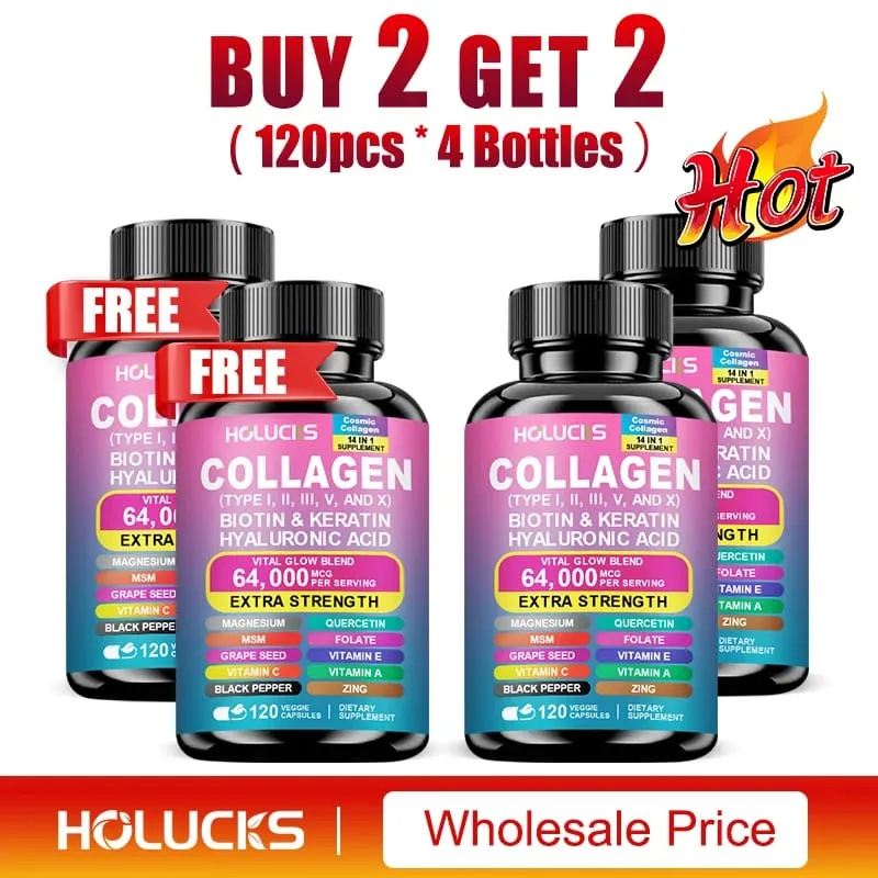 Organic Collagen Capsules Biotin Keratin Skin Care Product Booster-Skin Nail Hair Care Anti Aging Whiteningand Joint Supplement
