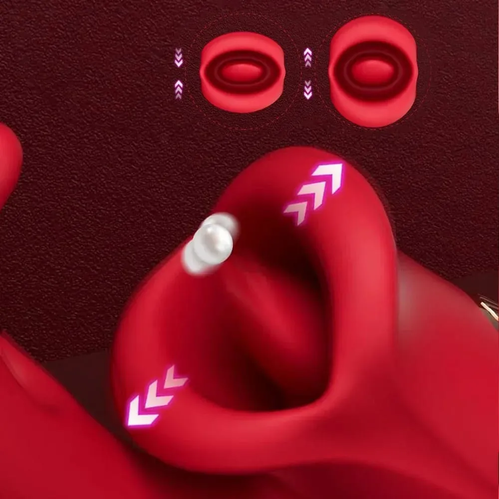 Female Sucking Tongue Licking Patting Dildo Vibrator Clitoris G-Spot Pussy Stimulator Vagina Masturbator Sex Toys for Couples