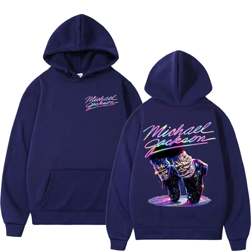 Michael Jackson King of Pop Graphics Hoodies Hip Hop Pop Music Fashion Sweatshirts Men Women Casual Fleece Long Sleeve Pullovers