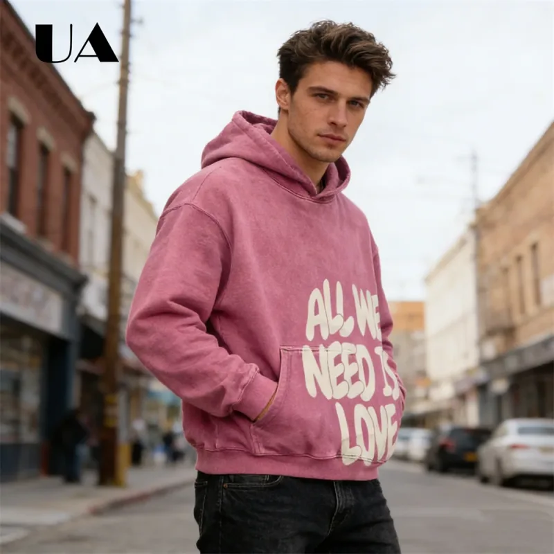 UA All We Need is Love New Hoodies for Men S-4XL Casual Street Wear Spring Autumn New Chic Outfit Hoodies Pullover