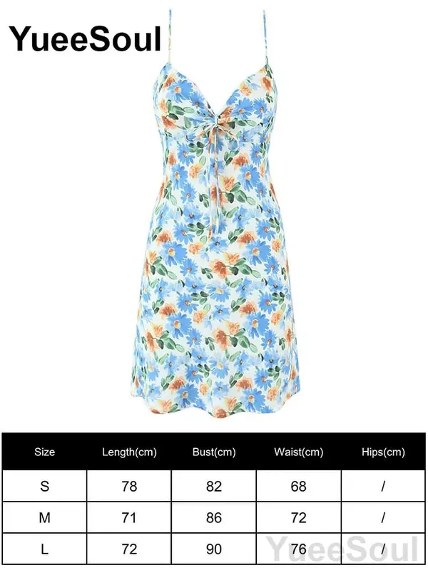 Blue Printed Mini Dress 2026 Summer New Elegant Party Birthday Evening Dresses Y2K Sweet Cute High Street Casual Women Dress