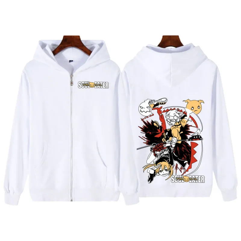 Anime Soul Eater MAKA ALBARN Zipper Hoodies Funny Men's Women Clothing Fashion Oversized Clothes Casual Long Sleeve Streetwears
