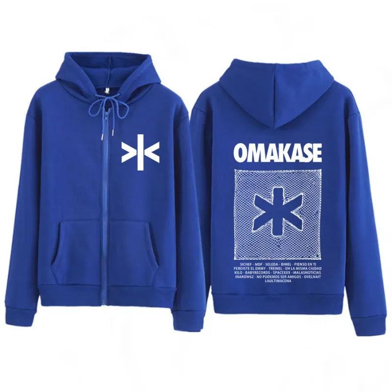 Alvaro Diaz Omakase 2026 Album Tour Print Zipper Hoodie Men Fashion Sweatshirts Long Sleeves Loose Casual Vintage Zip Up Jacket