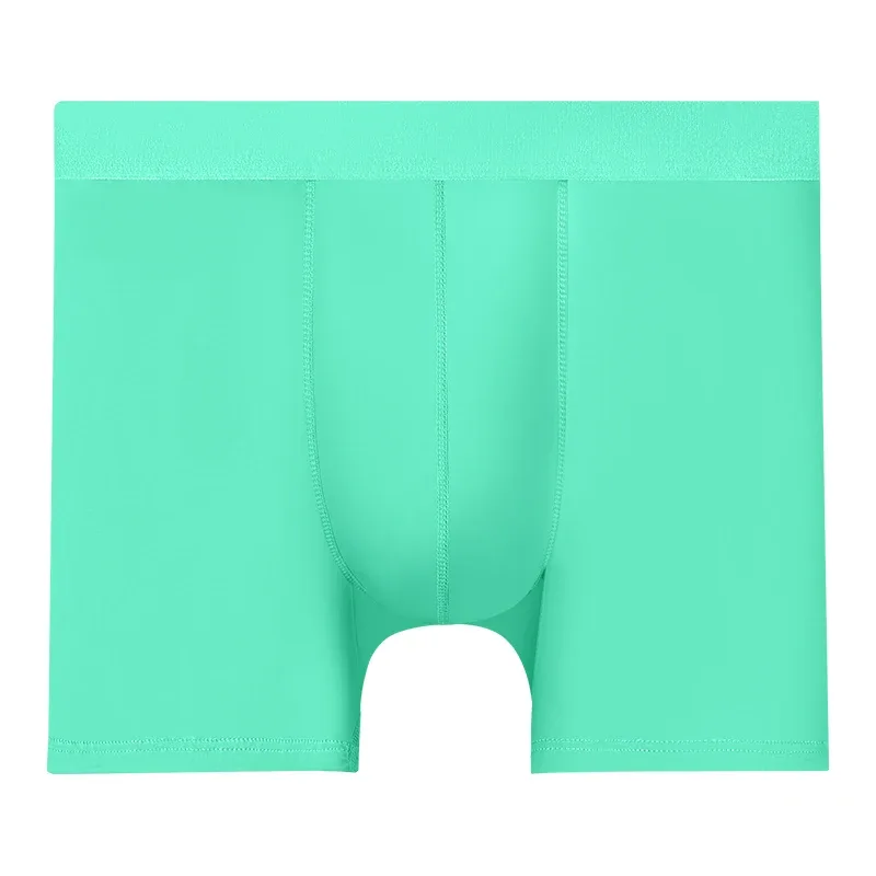 Men's Ice Silk Sports Underwear Men's Summer Thin Anti-Wear Leg Running Breathable Large Size Extended Anti-Wear Crotch Boxer Br