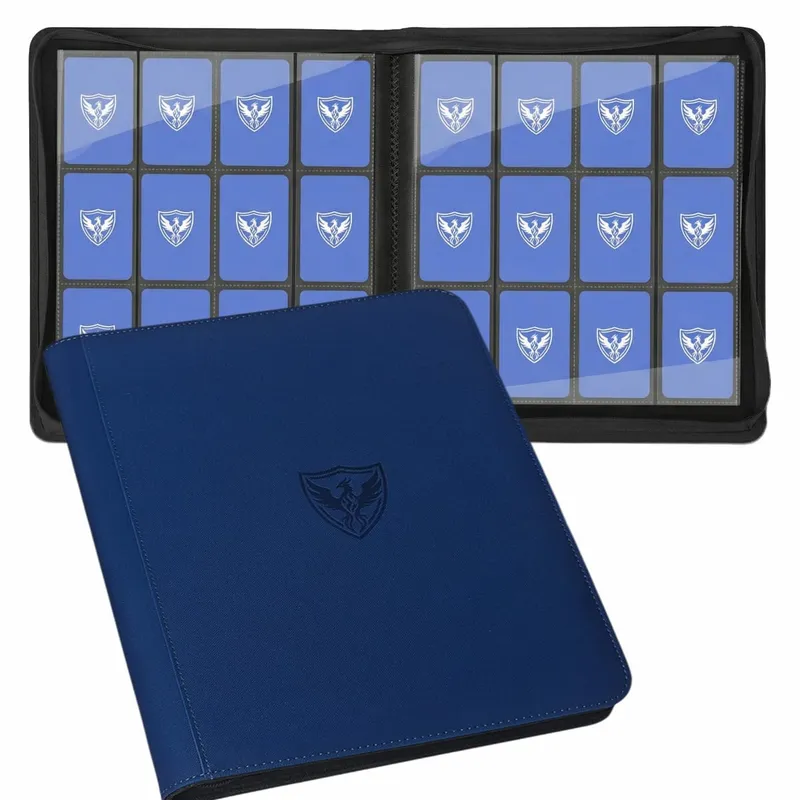 12-Pocket Trading Card Binder Collectible Card Holder That Can Accommodate 480 Cards Zippered Premium Card Binder Suitable for Tcg Cards/Game Cards/Sports Cards/Yu-Gi-Oh! Magic: the Gathering and Trading Cards