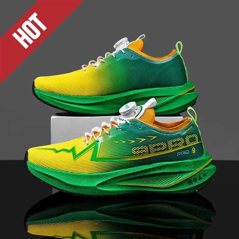 Fluorescence Running Shoes Carbon Board Marathon Men Sports Breathable Lightweight Women's Comfortable Athletic Sneakers Casual