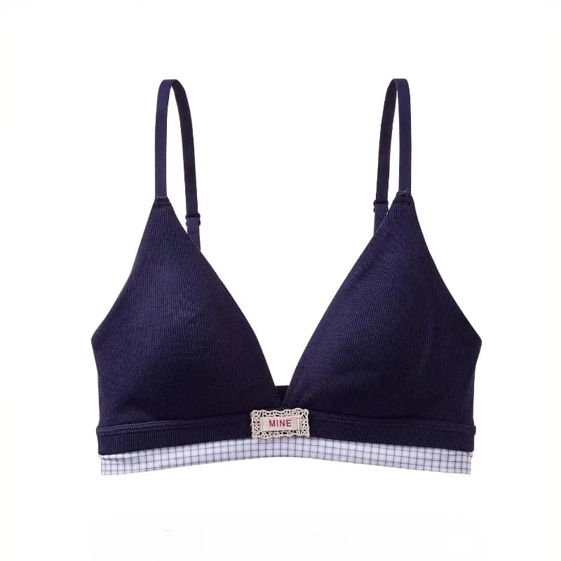 Hot Sale Summer Sweet Modal Cotton Bra Set Ladies Wirefree Support Lift Gathering Anti-Sagging Large Cup Slim Soft Daily Wear