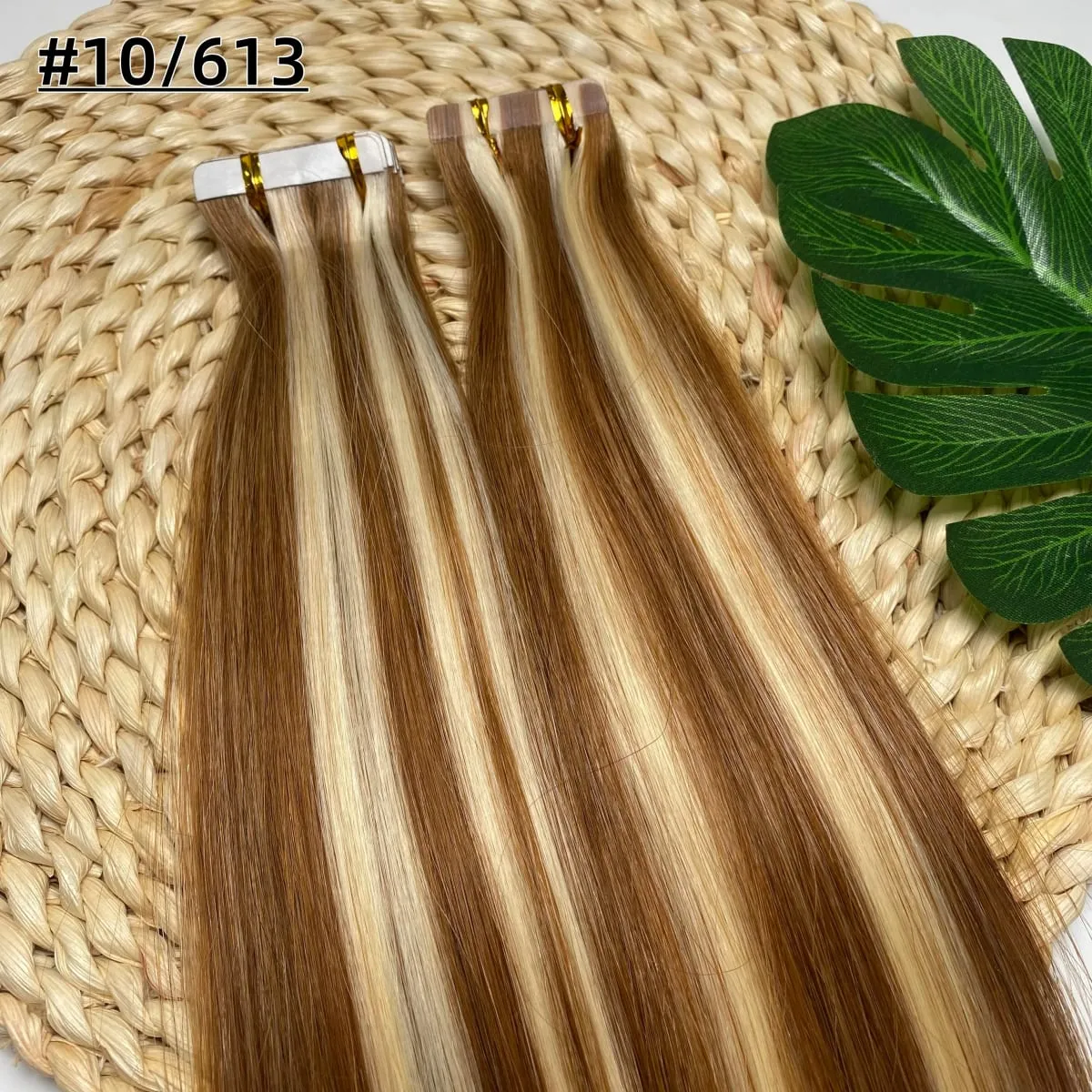 Blonde Seamless Tape in Hair Extensions Human Hair Skin Weft PU Tape on 20 PCS 18'-30' Length Easy Installation Hair Extensions