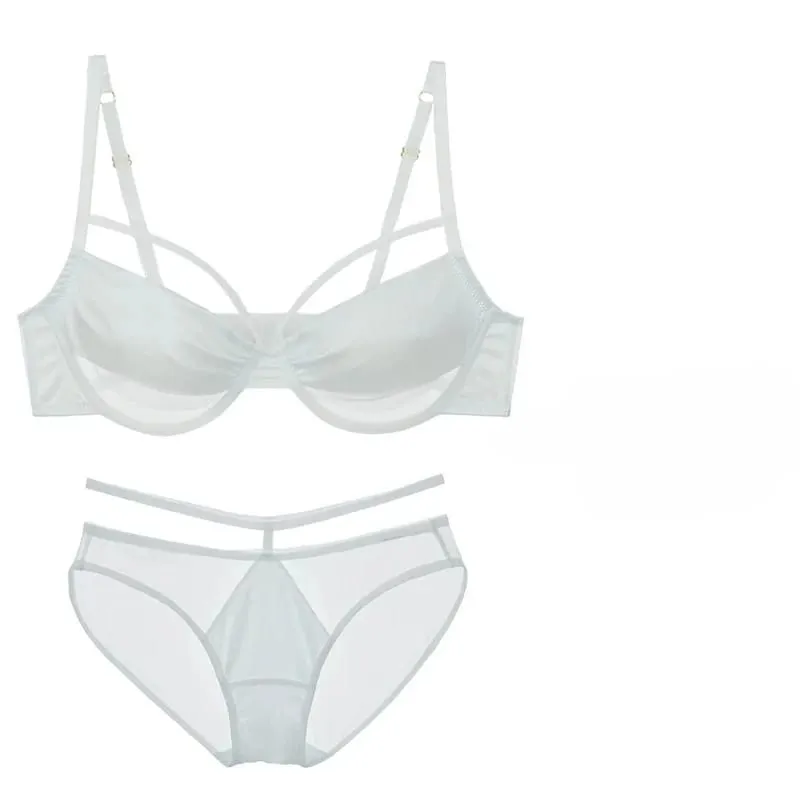 Set Pakaian Dalam Pelangsingan Cawan Nipis Baharu Wanita Lembut Underwire Tekan Ke Atas Kesan Meminimumkan Mengumpul Bonjolan Sebelah Anti Kendur Lembut — image 6