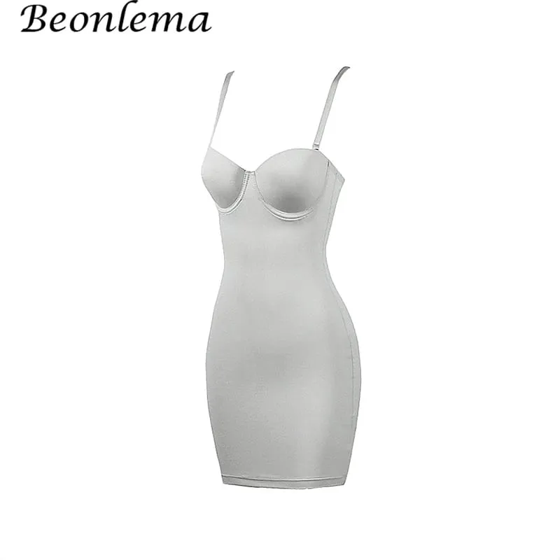 Kort Bodycon Klänning Rygglösa Skinny Straps Solid Casual Sexig Ärmlös Sommar High Waist Club Smala Miniklänningar Dam Basic