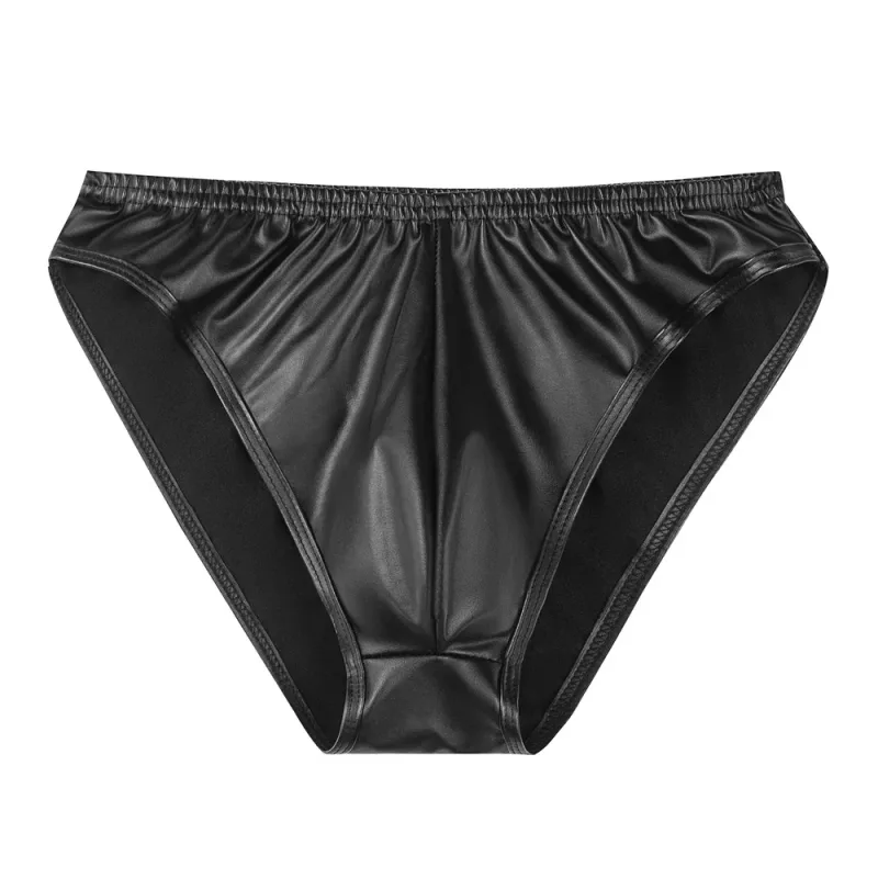 New PU Faux Leather Mens Bikini Briefs Trunks Slips Tights Hot Sexy Underwear Jockstrap Calzoncillos Ropa Panties Tanga Thong
