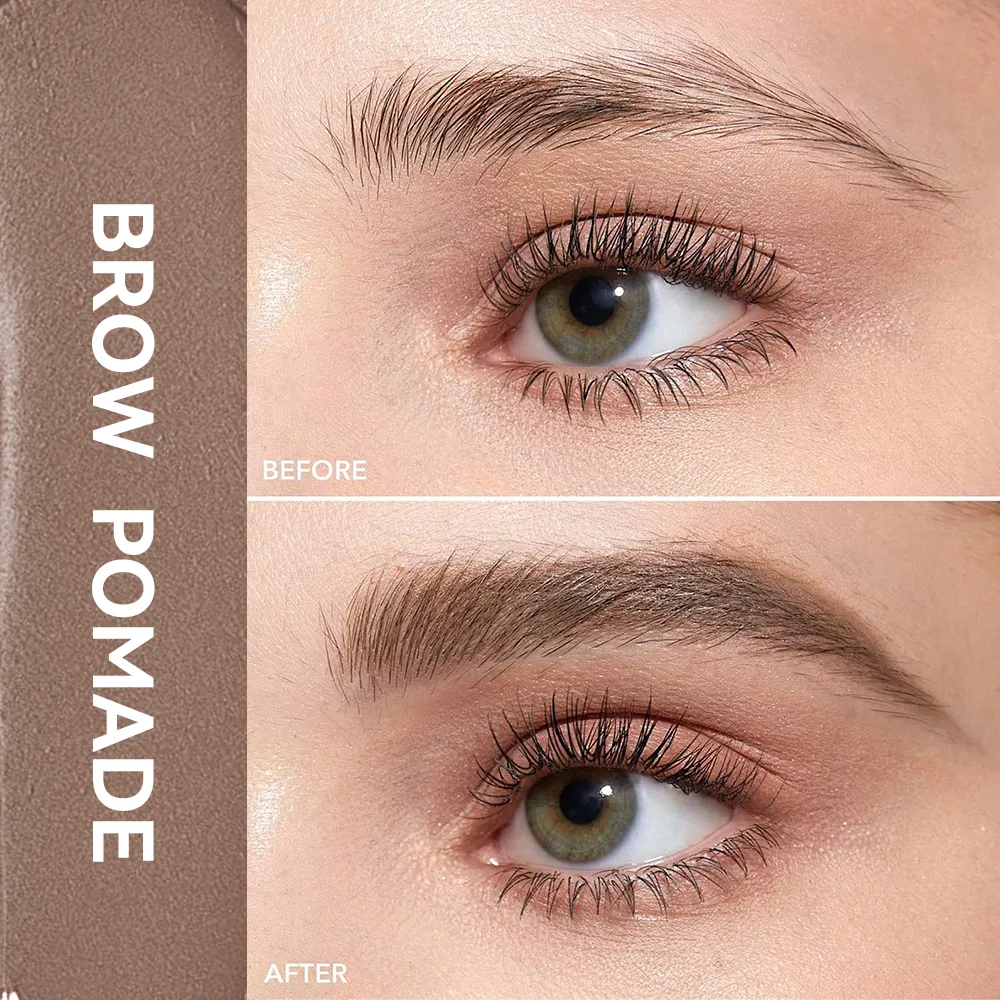 6 Colors Waterproof Eyebrow Tint with Brush Long-Wearing Full-Pigment Smudge-Proof Eyebrow Pomade Natural Wild Brows Makeup