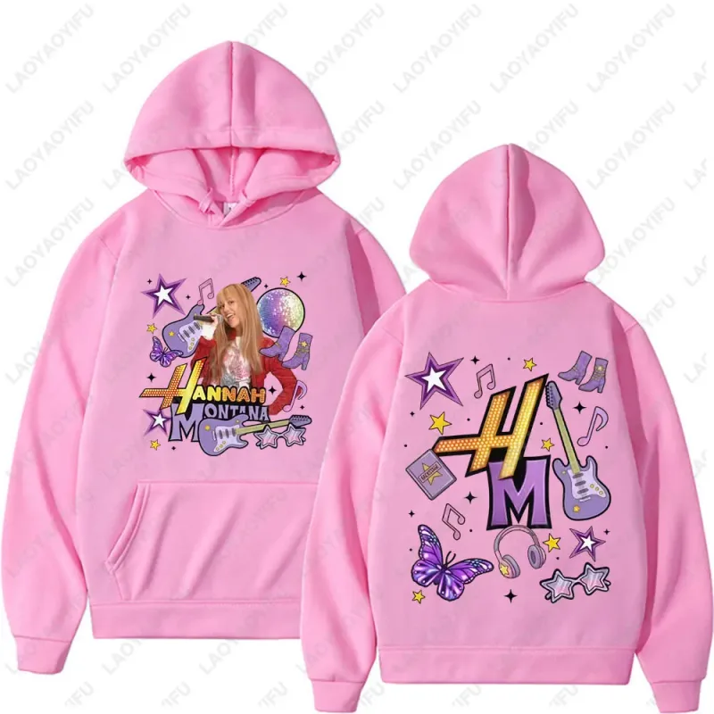 Hannah Montana 20Th Anniversary Printed Hoodies Men Women Fashion Aesthetic Sweatshirts Long Sleeve Pullovers Streetwear
