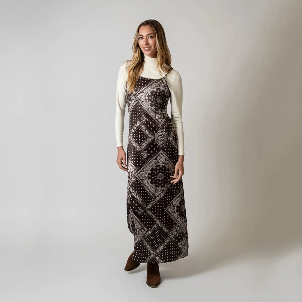 AP AW26 Women Floral Printing Slip Dress Elegant Lady Clothing V-neck