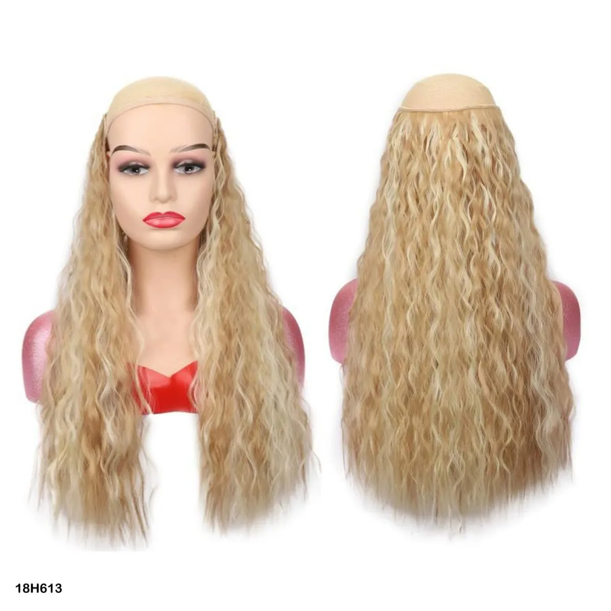 Synthetic Curly Hair Extensions Clip in One Piece 4Clips Deep Wave Long Hairpieces for Women Daily Use Party Hair Accessory