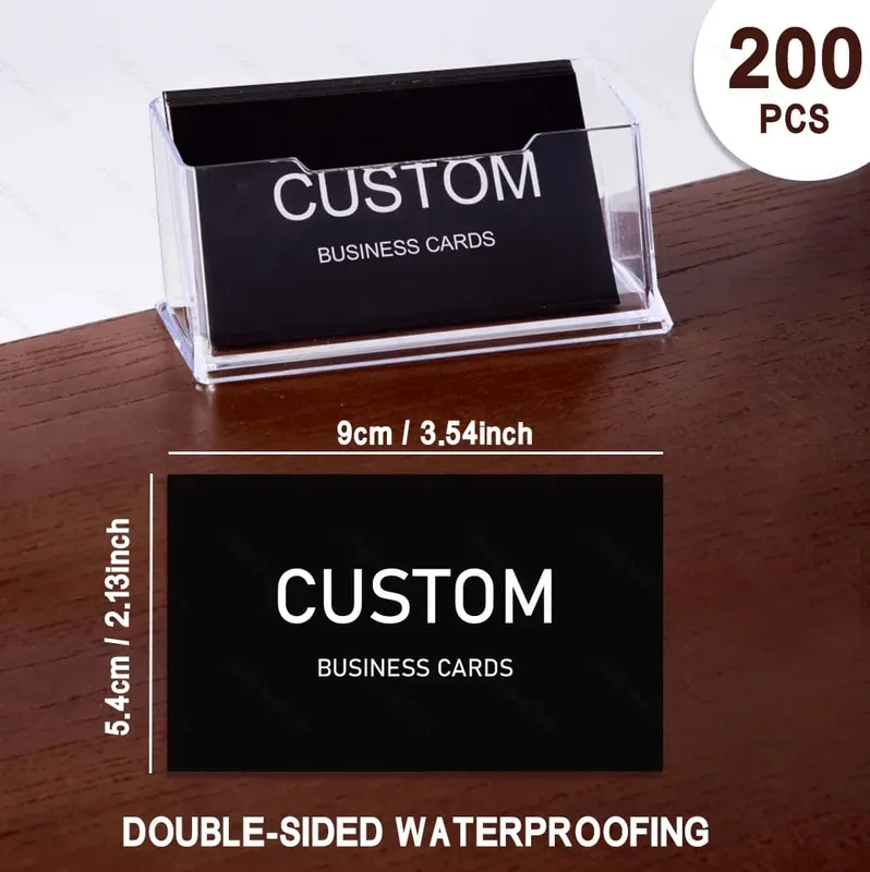 200/500/1000pcs Customizable Cards Personalized Business Cards with Acrylic Storage Box Matte Film Thank You Invitations
