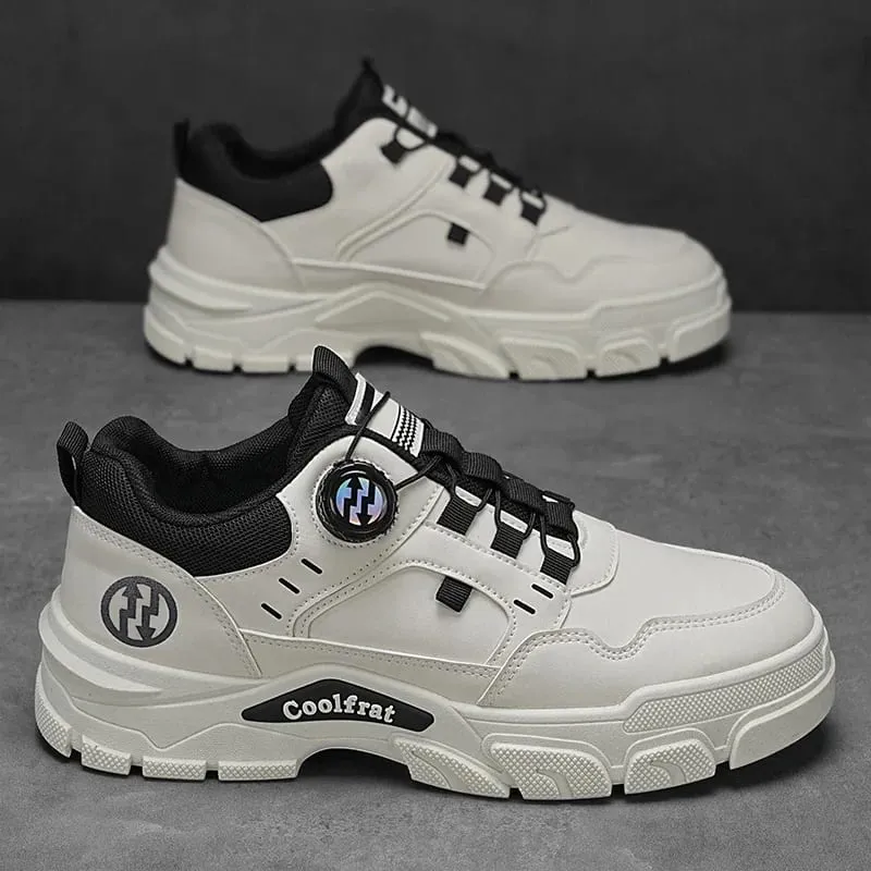 New Men's Shoes Low-top Rotating Buckle Sports Casual Trendy Outdoor Waterproof Work Shoes EVA Sole Rubber Zapatillas Hombre