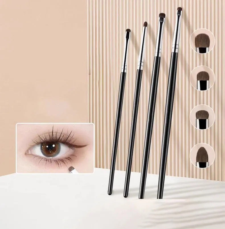 2/4pcs Eyeshadow Brush Set Soft Horse Hair Eyelid Highlighter Lying Silkworm Makeup Brushes Eyes Make Up Tools