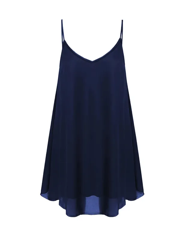 Women Plus Size Sleeveless Dress Fashion Solid Color Comfortable Daily Wear Dress