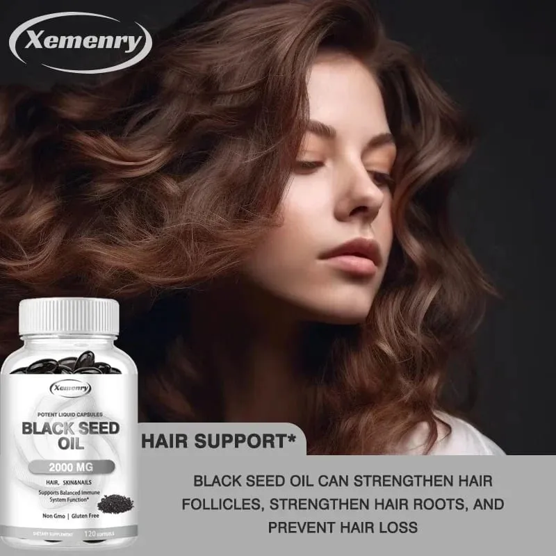 Vegan Black Seed Oil Capsules - Pure Cold Pressed - Black Cumin Seed Oil Capsules Non-GMO Vegan Black Seed Oil Supplement