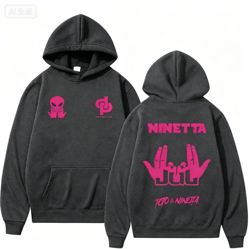 Rapper người Pháp JUL Merch Áo khoác nam nữ Quần áo thời trang Hip Hop Có mũ trùm đầu Áo Dài Tay Áo Chui Đầu Dạo Phố