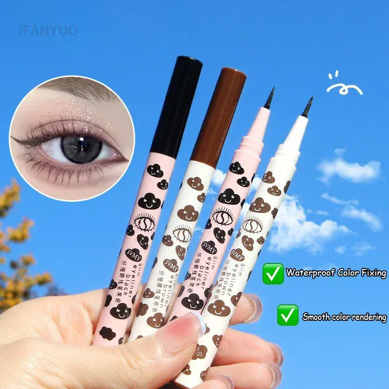Ultradünner, natürlicher, mattflüssiger Eyeliner-Stift, wasserdicht, schnell trocknend, Seidenraupenstift für die unteren Wimpern, hochpigmentiertes, glattes Augen-Make-up-Werkzeug