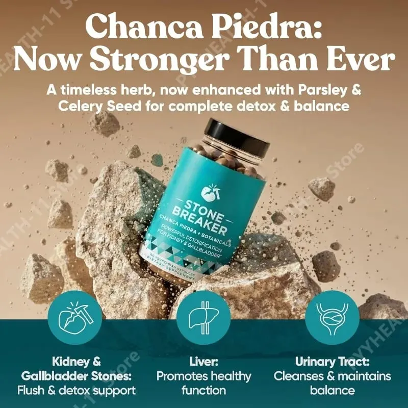 Chanca Piedra Stone Breaker with Celery Seed & Parsley Daily for Kidney Gallbladder Detox Support 60 Vegetarian Capsules