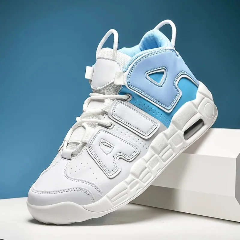 New Large-sized High-top Men's Shoes Lightweight and Anti-slip Air Cushioned Sports Running Shoes Casual Basketball Shoes