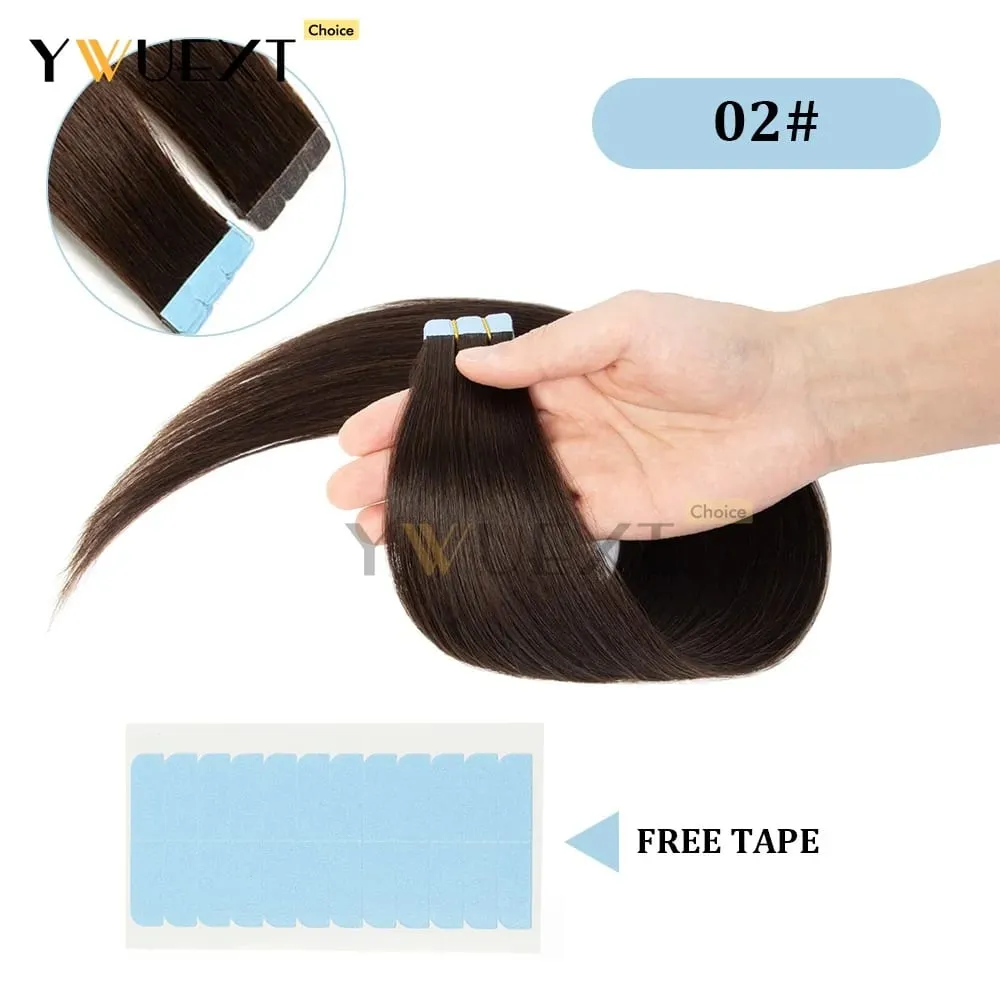 Mini Tape in Human Hair Extensions Natural Straight For Women 12inch-20inch 12.5g-20g Easy to Wear 10pcs/pack Salon Quality