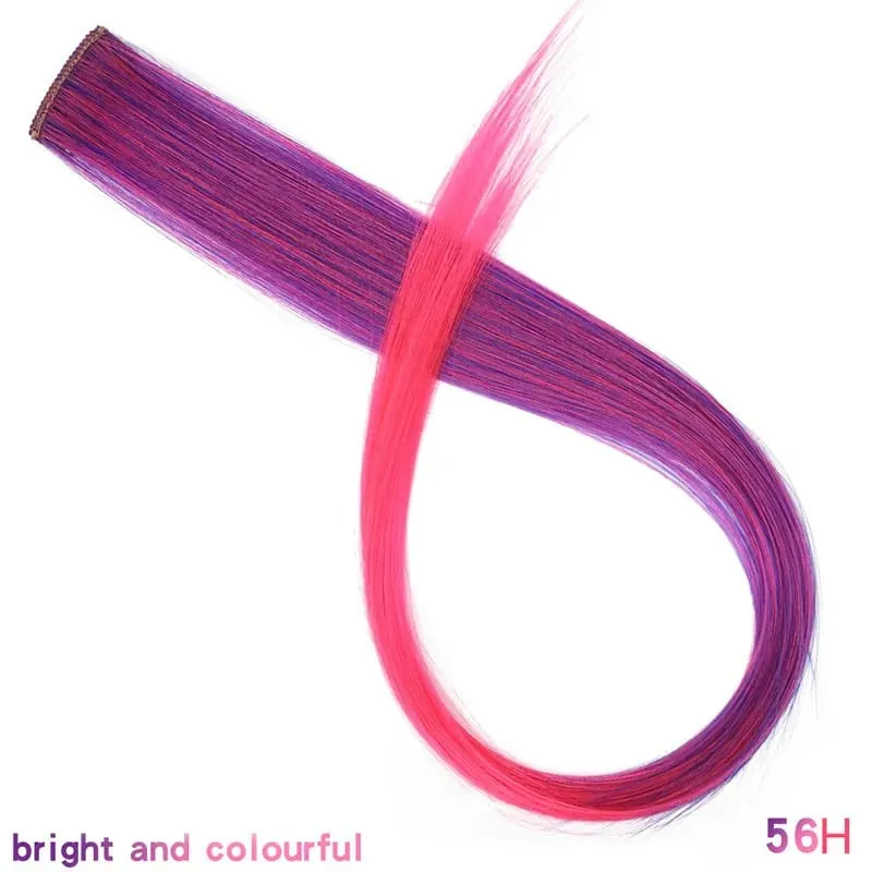 Fashion Color Hair Pieces Hanging Ear Dye Hair Extensions Color Strips One Clip Long Hair Extensions for Woman Daily Use