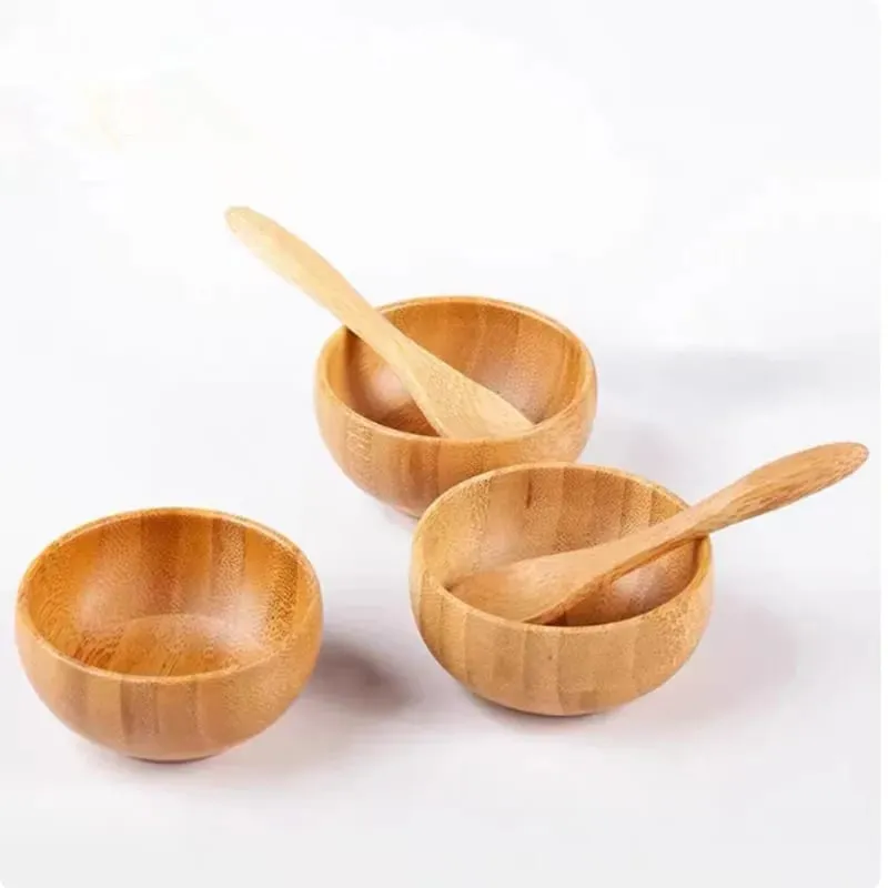 5/10/30/50pcs Bamboo DIY Face Mask Mixing Bowl with Spoon Aromatherapy Bowl Set Massage Oil Face Care Makeup Tool Kits