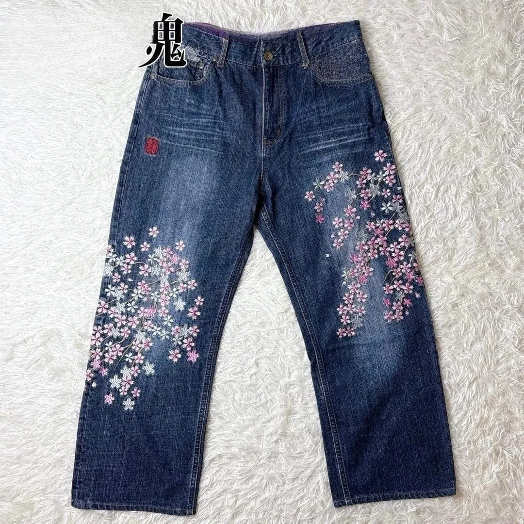 Vintage Japanese Selvedge Jeans Man Y2K High-end Brand Natural Indigo Dip Dyeing Harajuku Mopping Pants