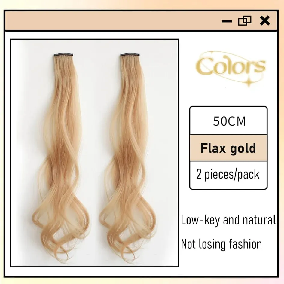 Sintetikong 2 Piraso/Set 50cm May Kulay na Curly na Mga Extension ng Buhok na Water Wave Pink/Blue/Purple Halloween/Christmas Wig