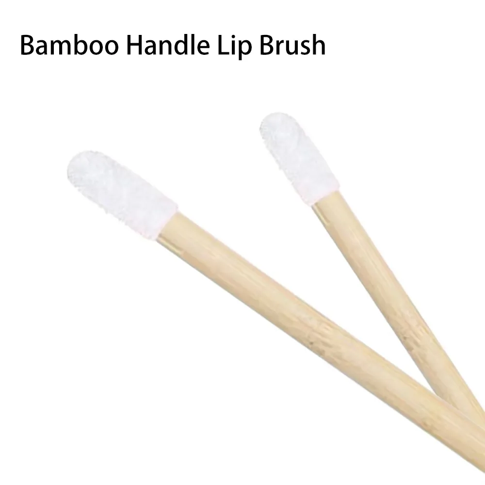 50/100pcs Lip Wands Applicators Bamboo Handle Lipstick Brush Gloss Wand Makeup Brushes For Eyelashes Extension Beauty Tool