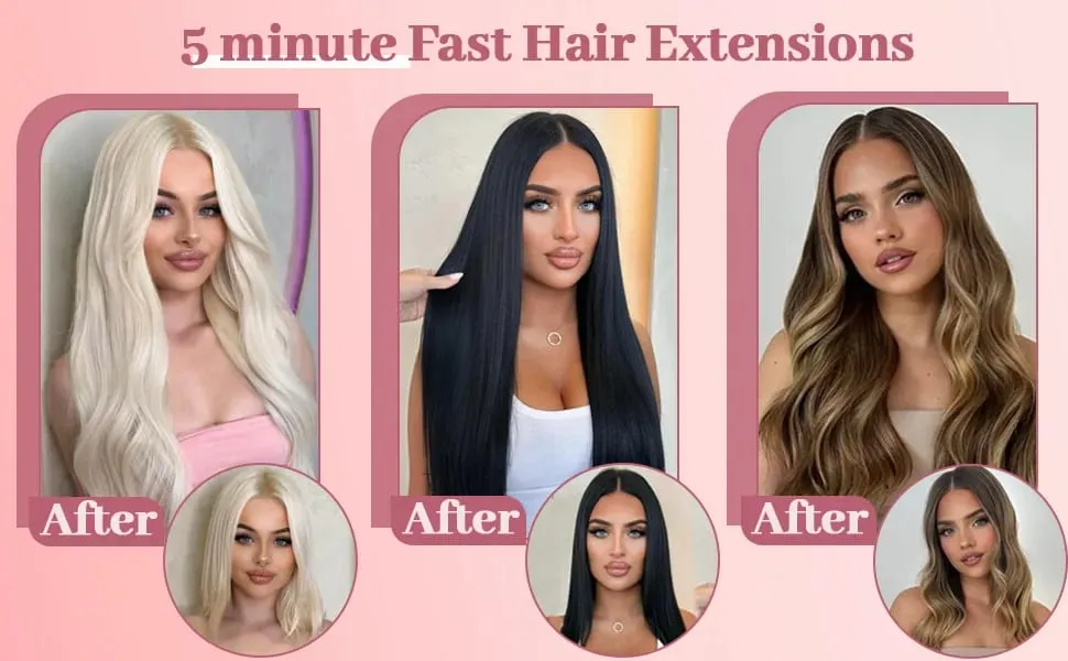 #8 Straight Clip Ins Human Hair Extensions 100% Human Hair 3/4 Full Head One Piece 5 Clips In Hair Extensions 100G/Set For Woman